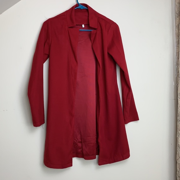 XXL Open front red cardigan blazer jacket - Picture 2 of 6